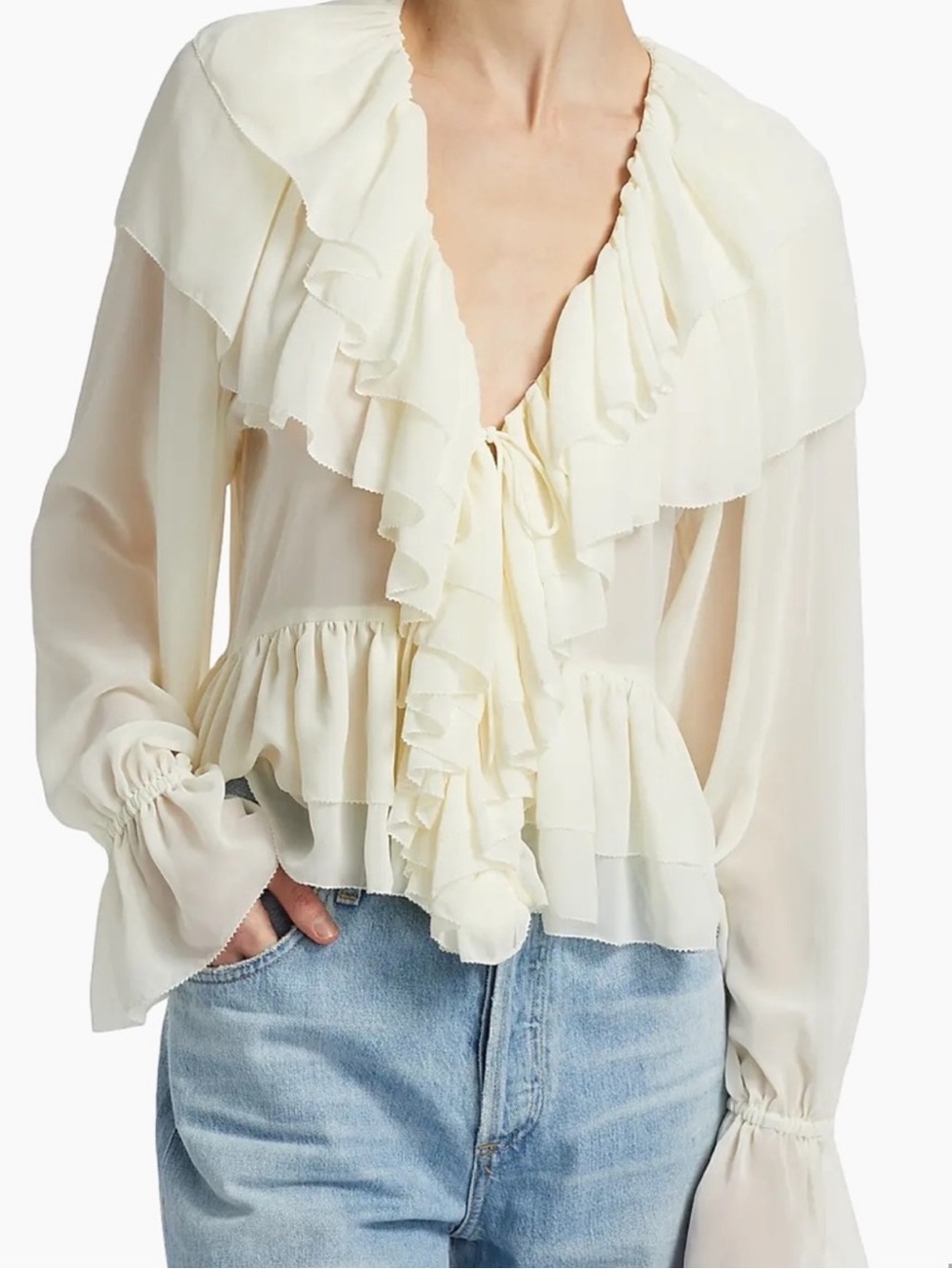 Torn by Ronny Kobo Rhea Ruffle Top - Picture 1 of 9